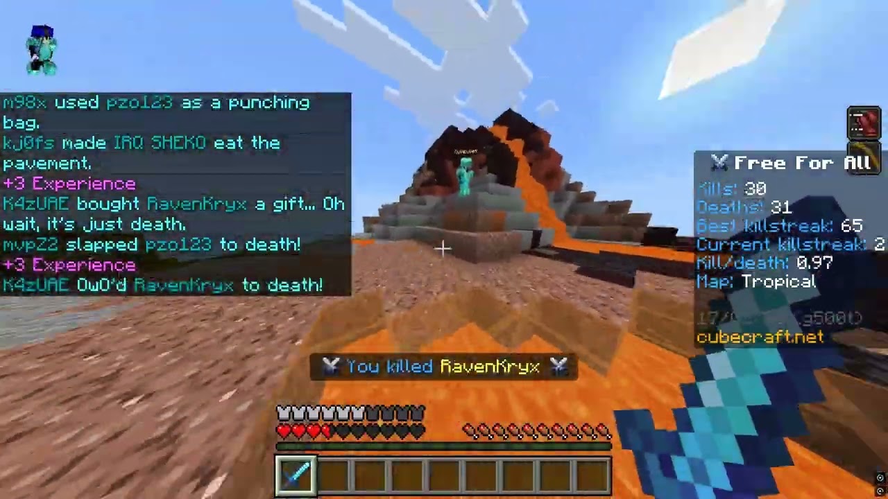 Minecraft free all, a tiring opponent with a strong ping