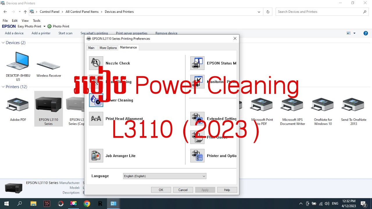 របៀប Power Cleaning Epson L3110 2023