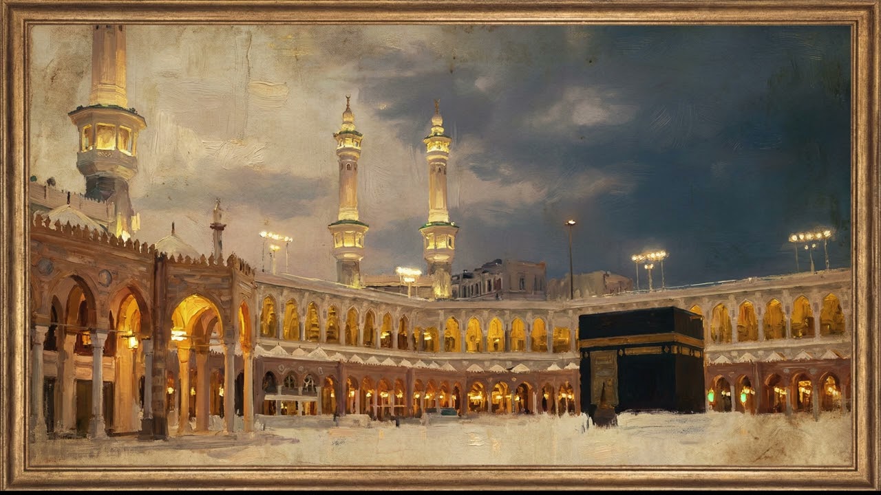 Makkah Kaaba Night Oil Painting Screensaver | Islamic Frame TV Art | Ramadan & Eid Decor