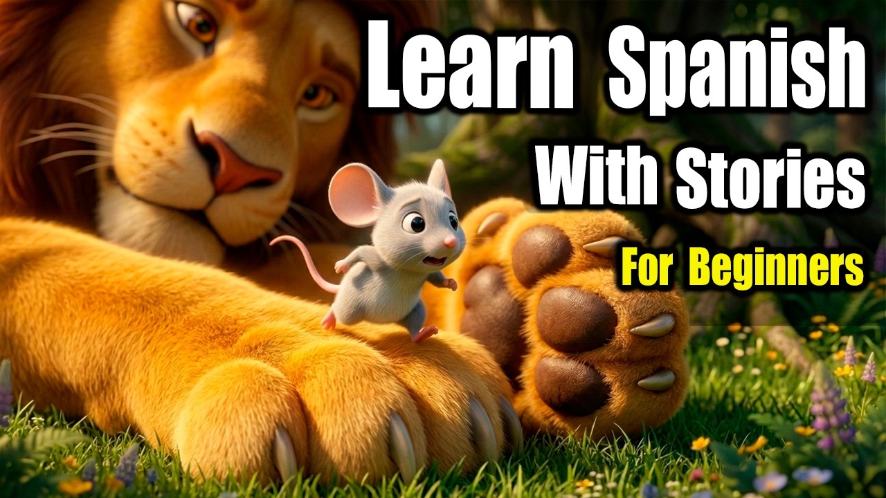 Learn Spanish With Stories: The Lion and the Mouse | Listening Practice For Beginners (A1-A2) 🦁