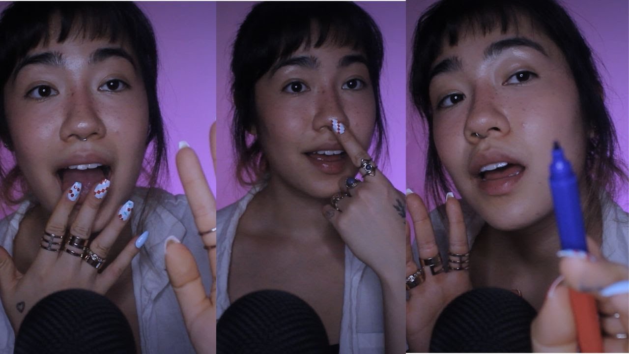 ASMR | Siga Minhas INSTRUÇOES para ganhar um SPIT PAINTING e DESENHOS no ROSTO