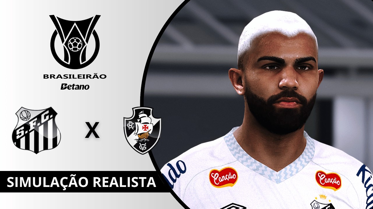 Santos vs Vasco | Brasileirão 2026 | Rodada 4 | Simulação Realista PES21