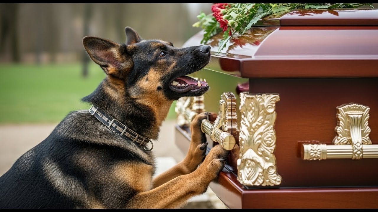 Everyone Thought the Dog Was Grieving — Until the Coffin Moved
