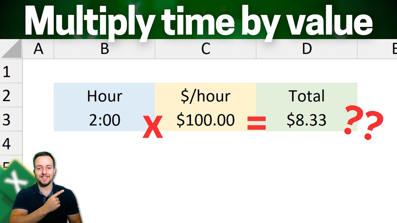 How to Multiply Time by Value in Excel and Add Up Hours Greater than 24h