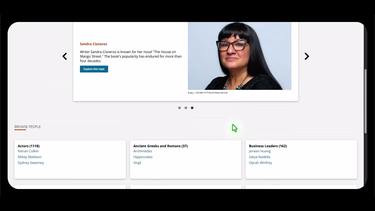 Using the Gale: Biography in Context Database