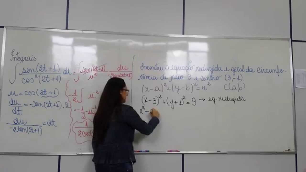 Equa&ccedil;&atilde;o reduzida e geral de uma circunfer&ecirc;ncia dados o centro e o raio