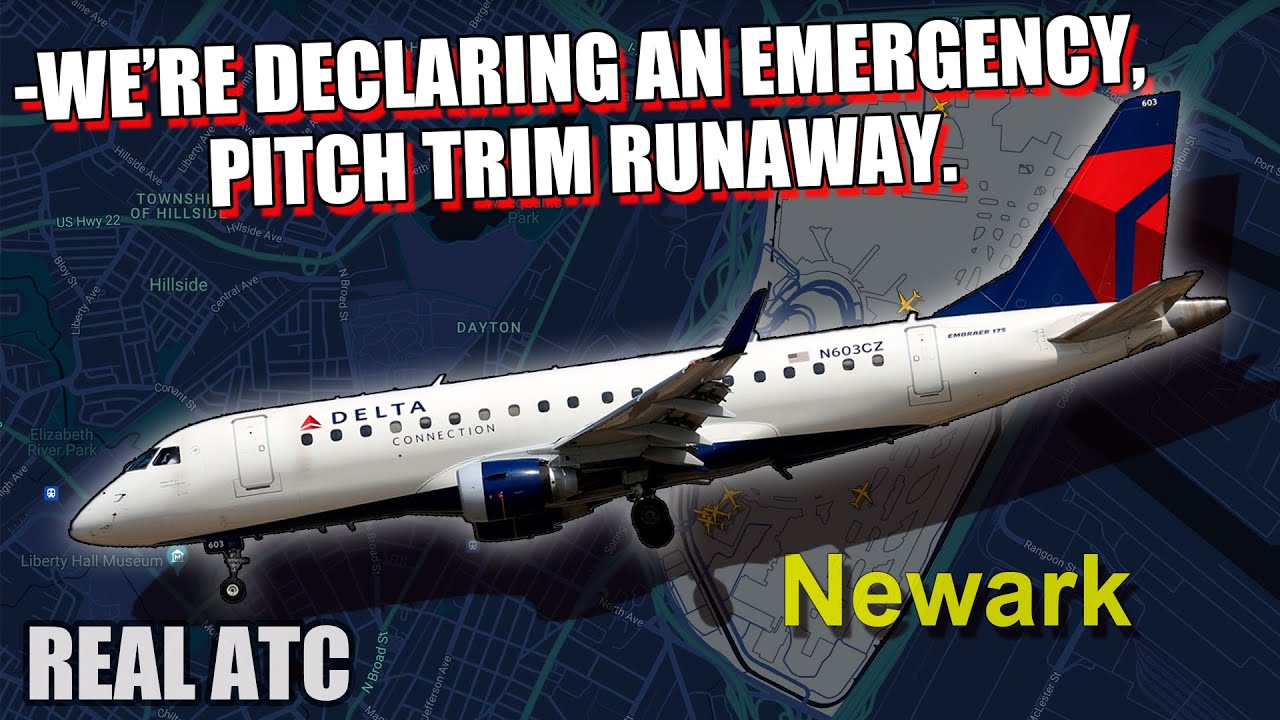 PITCH TRIM RUNAWAY DURING INITIAL CLIMB. Embraer 175. Newark Airport. REAL ATC
