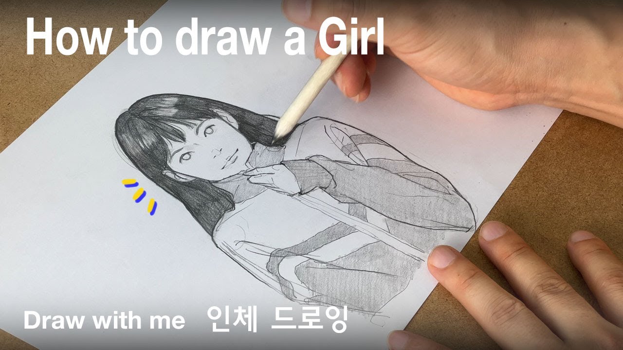 How to draw a girl / Full process simple portrait sketch (real-time)