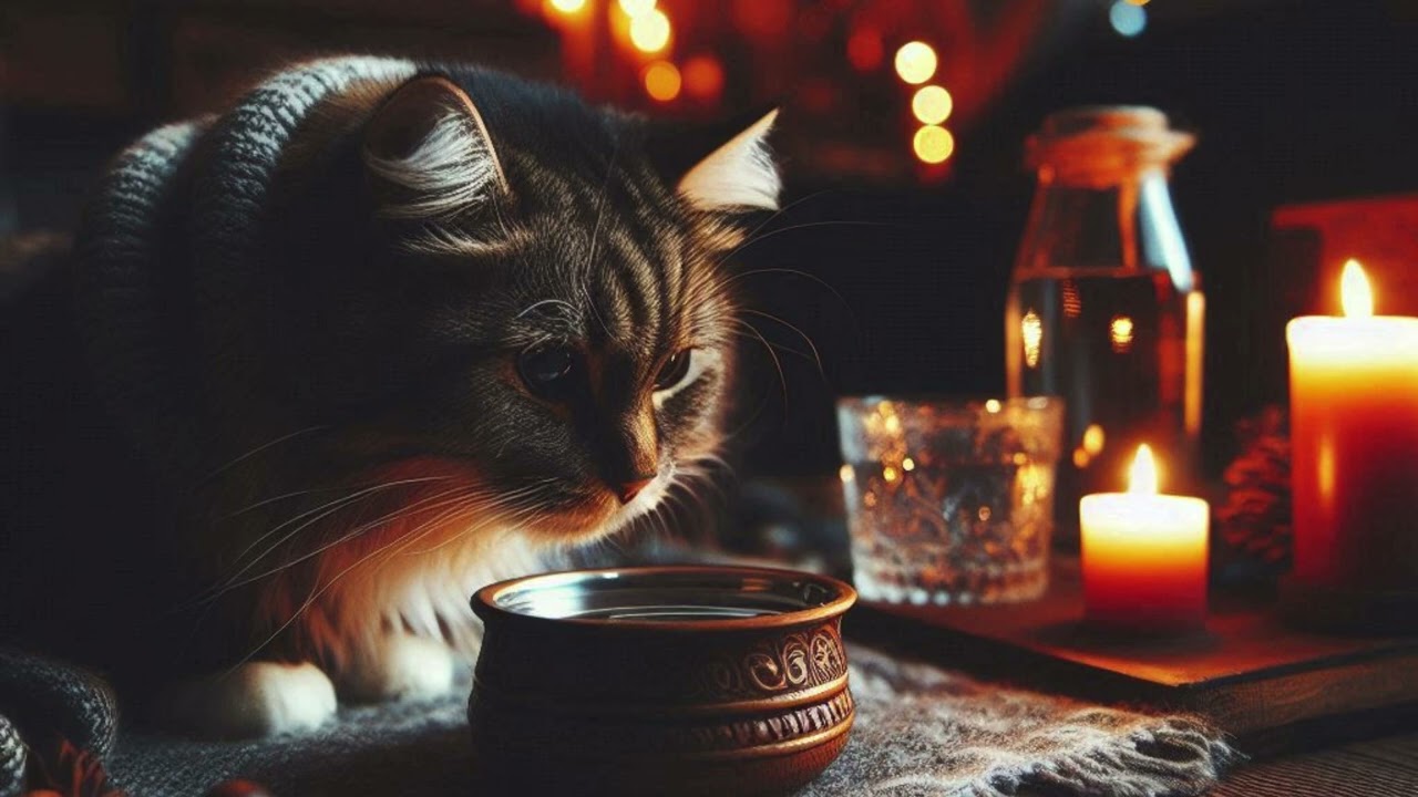 Cat Drinking ASMR 🐱💧 Relaxing Slurping Sounds for Tingles & Stress Relief 🌙✨ Mouth Sounds Noises