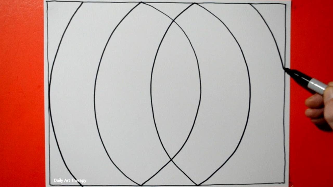 Daily Line Illusion #87 / Cool Spiral Curved Pattern / Satisfying & Relaxing / Art Therapy