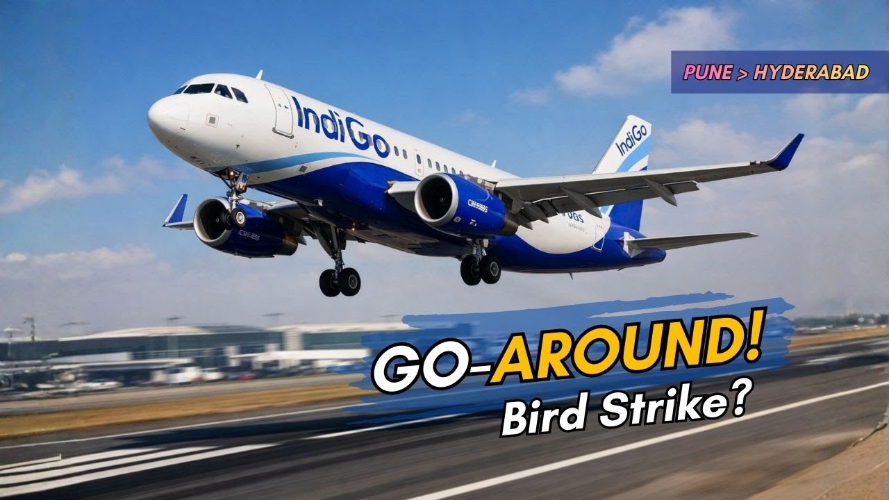 Bird Strike on Final Approach | Pune–Hyderabad Flight Go-Around
