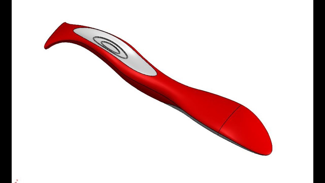 Soleil Overmold Solidworks surfacing tutorial using Boundary Surfaces and Solid Features