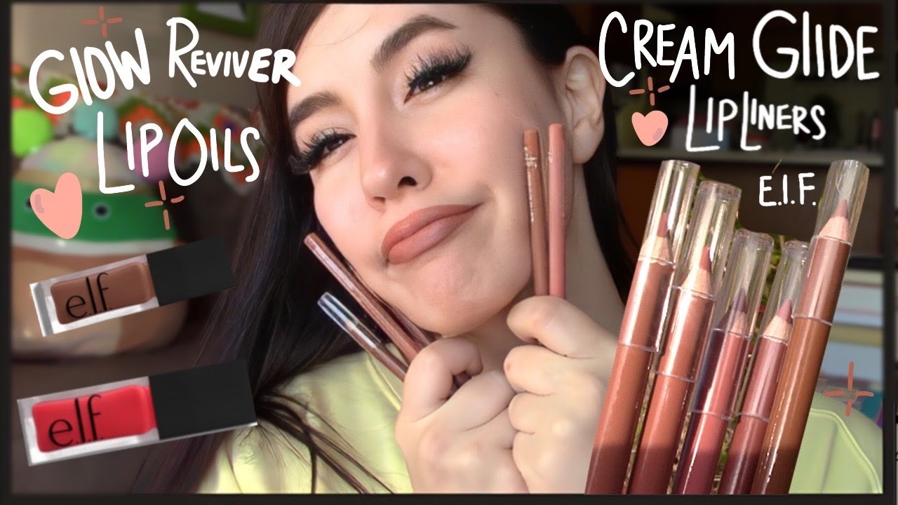 @elfcosmetics $2 CREAM GLIDE LIP LINERS + 2 GLOW REVIVER LIP OIL SWATCHES| NEW E.L.F LIP LAUNCHES