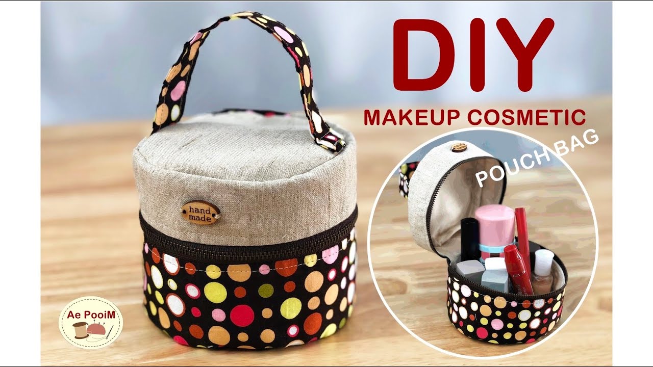 DIY MAKEUP COSMETIC POUCH BAG // วิธีทำกระเป๋าใส่เครื่องสำอางค์