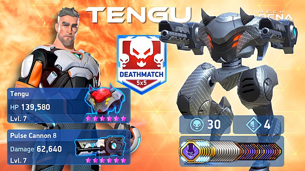 Tengu with Pulse Cannon 8 - Max LVL - Mech Arena - New Mech