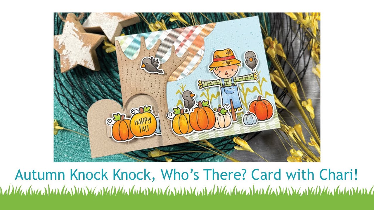 Autumn Knock Knock, Who's There card with Chari
