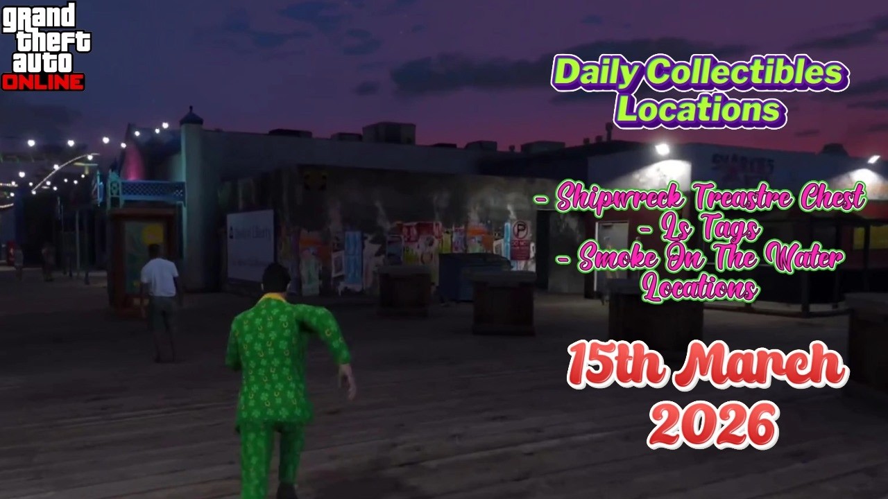 Daily Collectibles Locations Shipwreck Treasure Chest, LS Tags and Smoke On The Water Today GTA