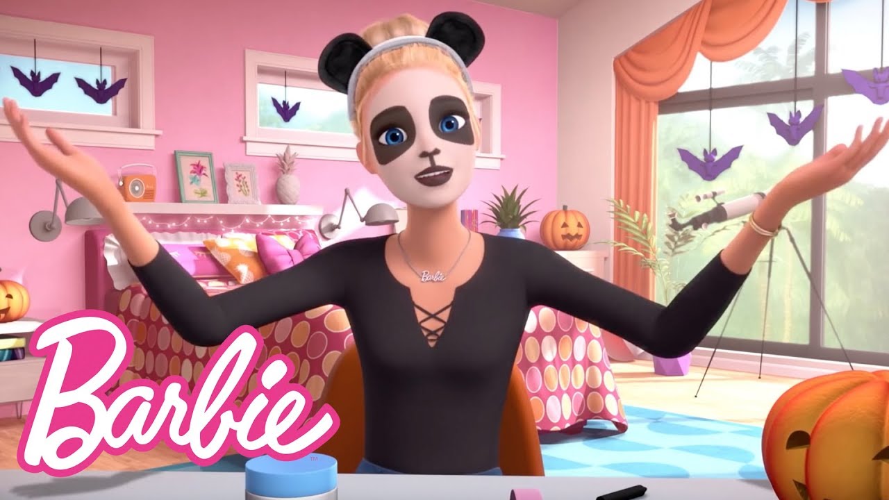 @Barbie | Panda Halloween Makeup Tutorial | Barbie Vlogs