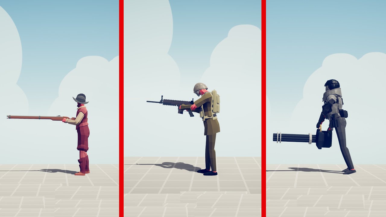 EVOLUTION OF MINIGUN - Totally Accurate Battle Simulator TABS
