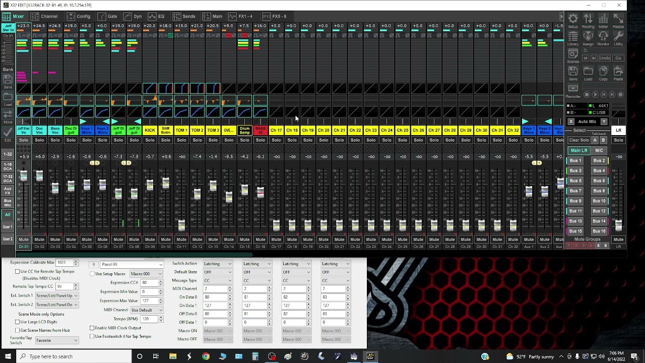 Behringer X32 Tutorial Using Midi Pedal to Turn on and off Mute Groups (Soleman Pedal)