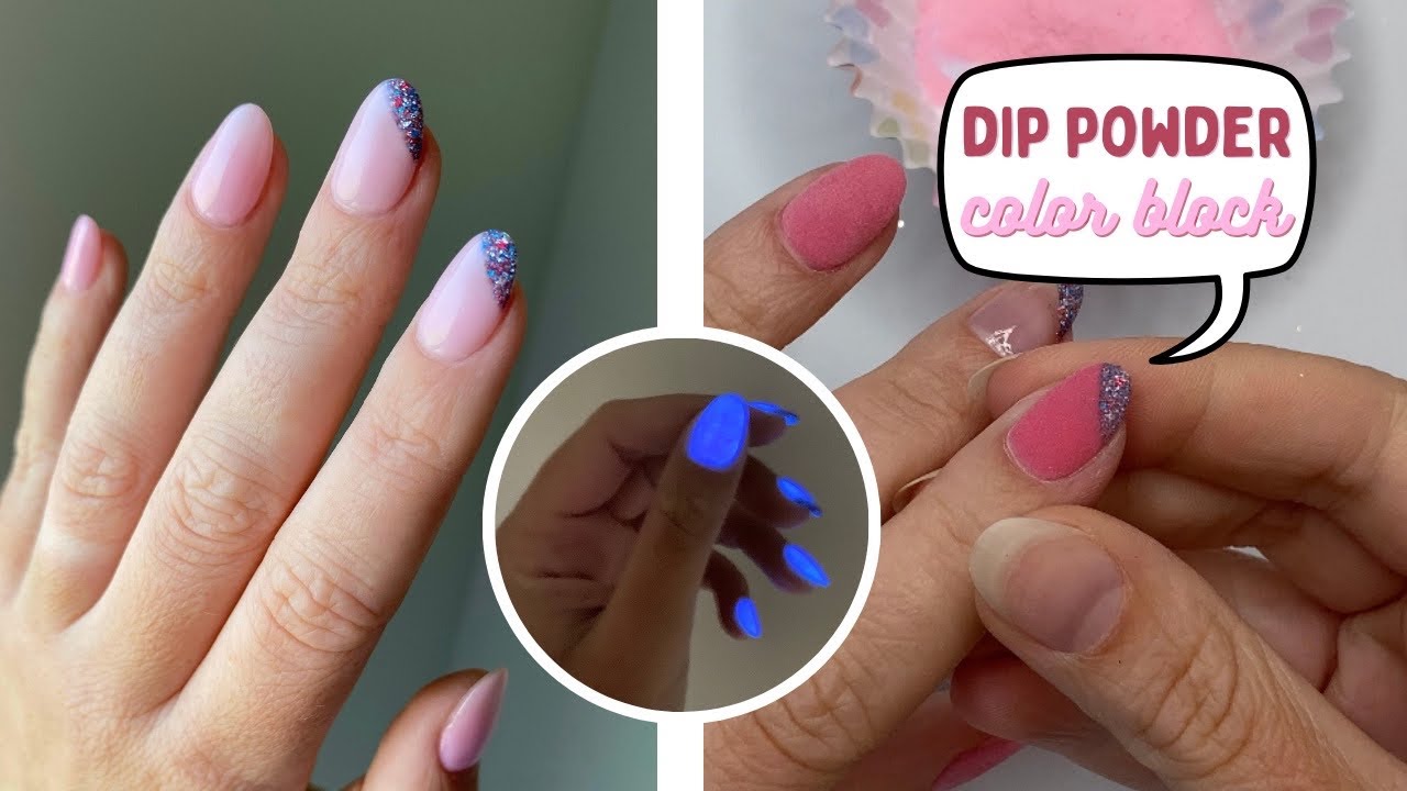 How to do dip powder nails color block design | Revel Nail