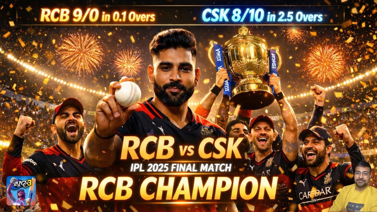 RCB vs CSK Final 😱 | RCB Won IPL Cup 2025 🏆 | WCC3 IPL Gameplay @GamingYashSaini