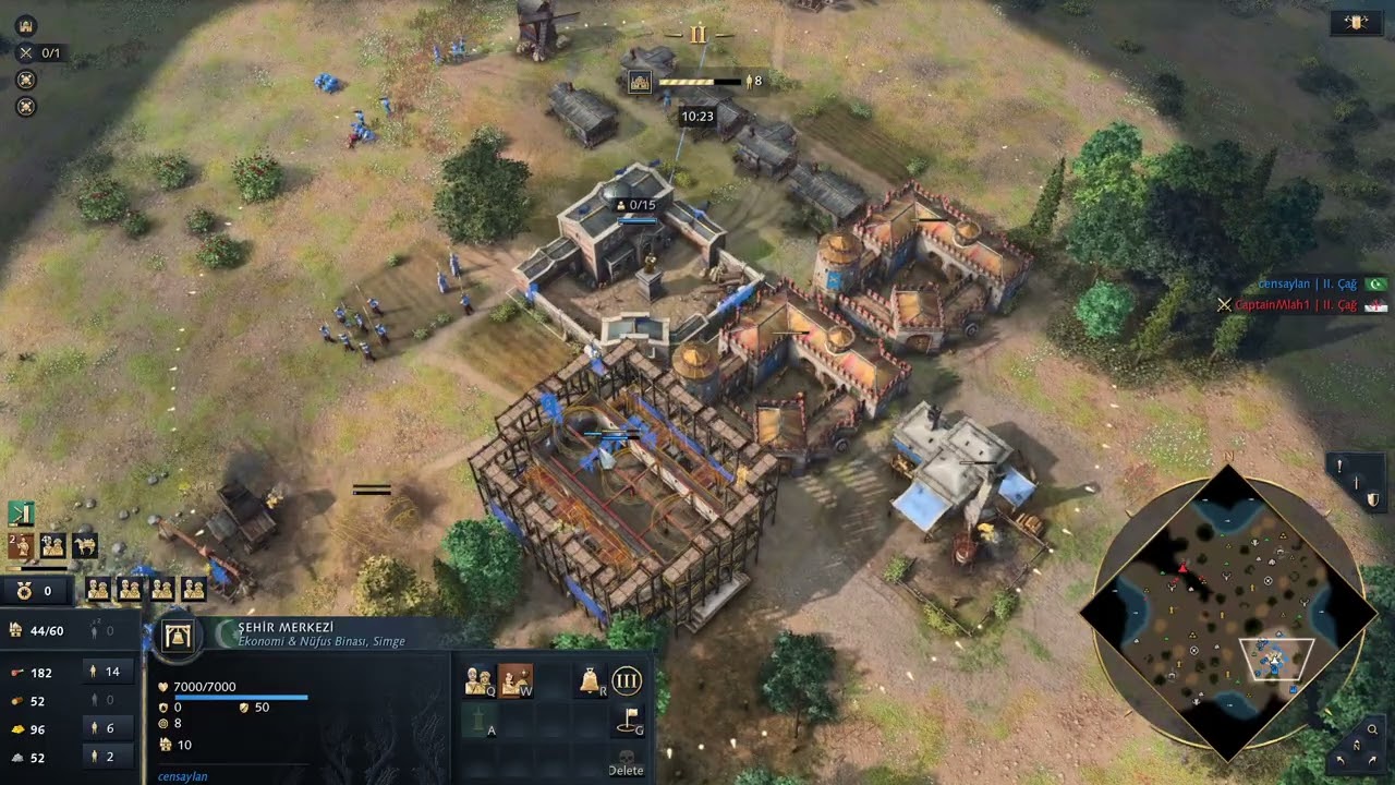 S12E052 Platin 1v1 Sıralı Oyun #aoe4 - Osmanlı vs Tapınak - Mükemmel defans