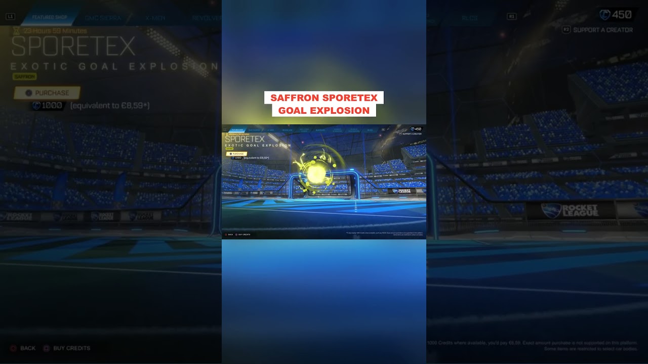 Saffron Sporetex Goal Explosion in Rocket League Item Shop