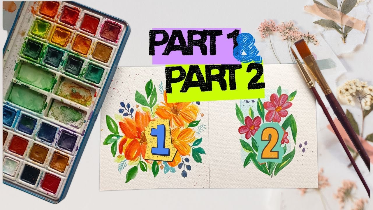 watercolor floral composition step by step part two