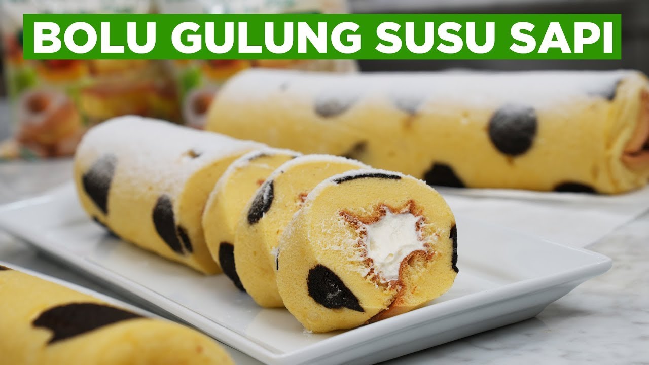 RESEP BOLU GULUNG SUSU MOTIF SAPI #CaraMembuat