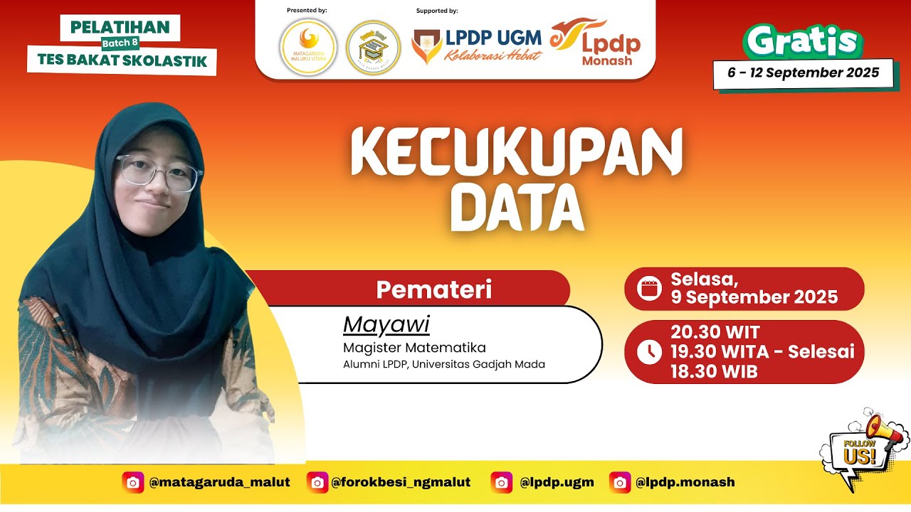 KECUKUPAN DATA | Pelatihan Tes Bakat Skolastik (TBS) MATA GARUDA MALUKU UTARA Batch 8 2025