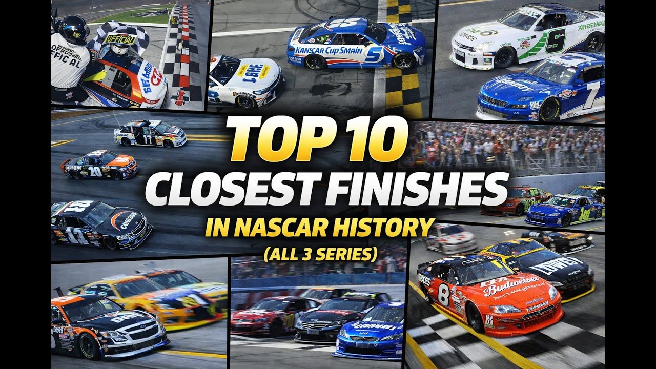 Top 10 Nascar's closest finishes ever (Updated, including 3 major series)