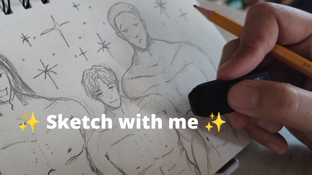✨ Sketch with me + summer hot boys + no talking ✨
