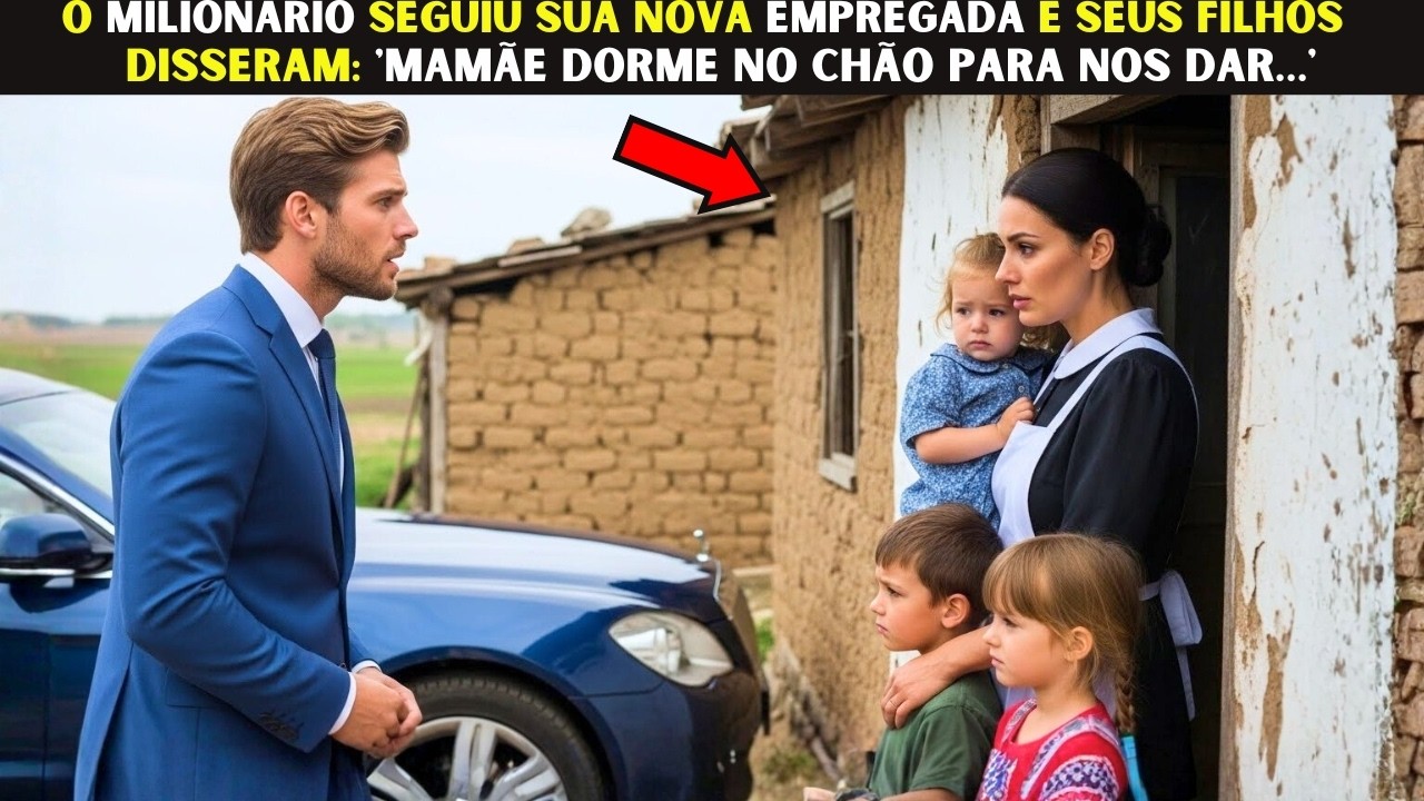 O Milionário seguiu sua nova empregada e seus filhos disseram: 'Mamãe dorme no chão para nos dar…'