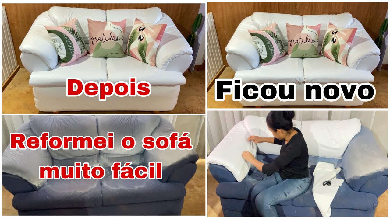 GASTEI 43,00 REAIS 😱 COMO REFORMAR O SOFÁ RÁPIDO E FÁCIL