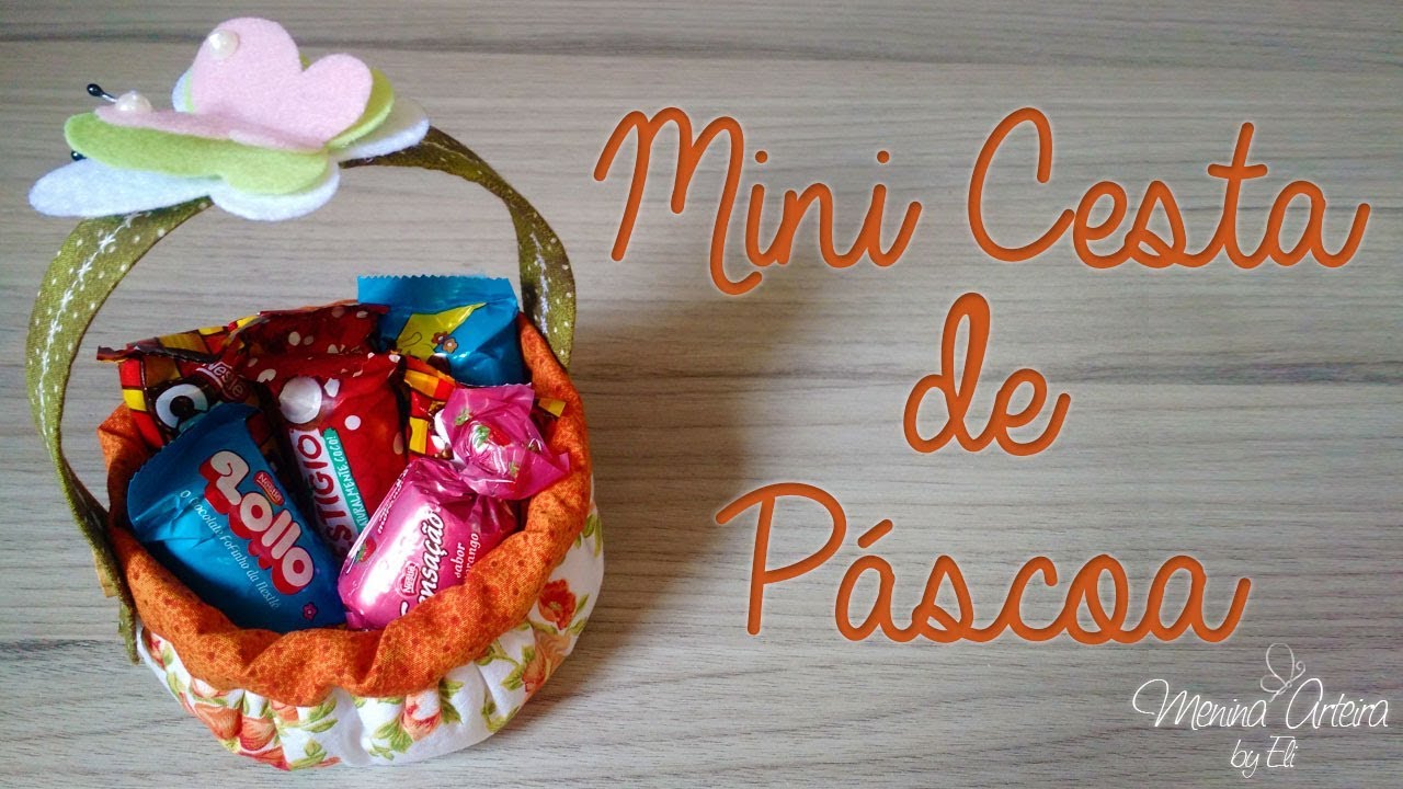 DIY Mini Cesta de Páscoa em Tecido - Passo a Passo Enfeites de Páscoa