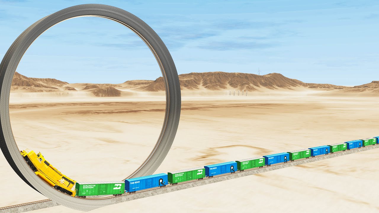 Trains vs Loop 😱 - Beamng Drive