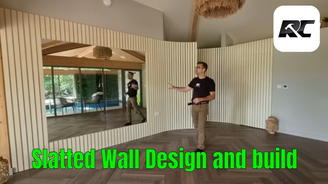 Incredible PLYWOOD!! Slatted Wall With Amazing Curved Screens And Hidden Door!