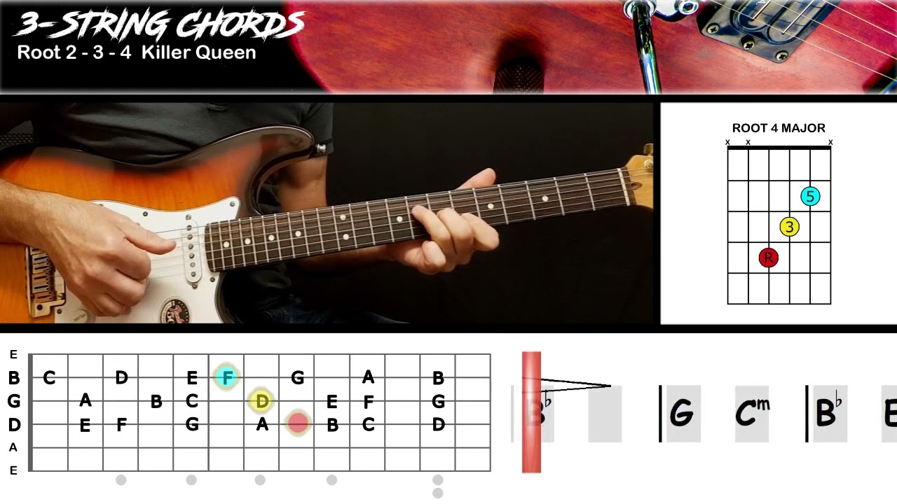 Killer Queen - Queen | GUITAR LESSON | Triads Chords