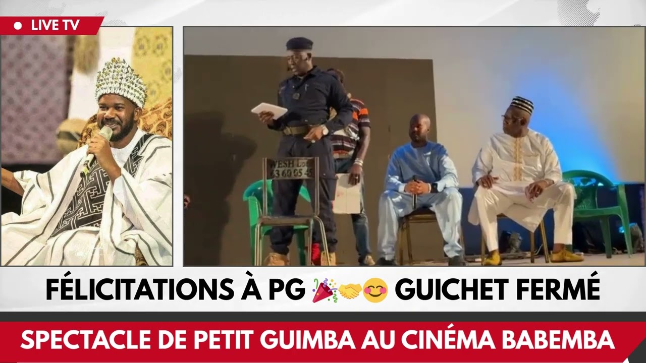 SPECTACLE DE PETIT GUIMBA AU CINÉMA BABEMBA. FÉLICITATIONS À PG 🎉🤝😊 GUICHET FERMÉ