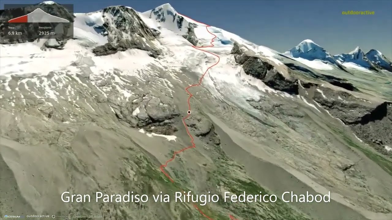 Gran Paradiso via Rifugio Federico Chabod ∆ hiking trails ∆ 3d-trail.com/italy/