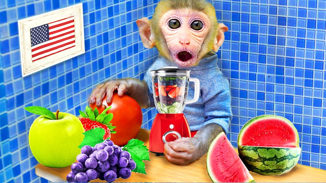 🙈Малыш Би Бон собирает фрукты и готовит фруктовые коктейли | @Animal Би Бон Животное HT