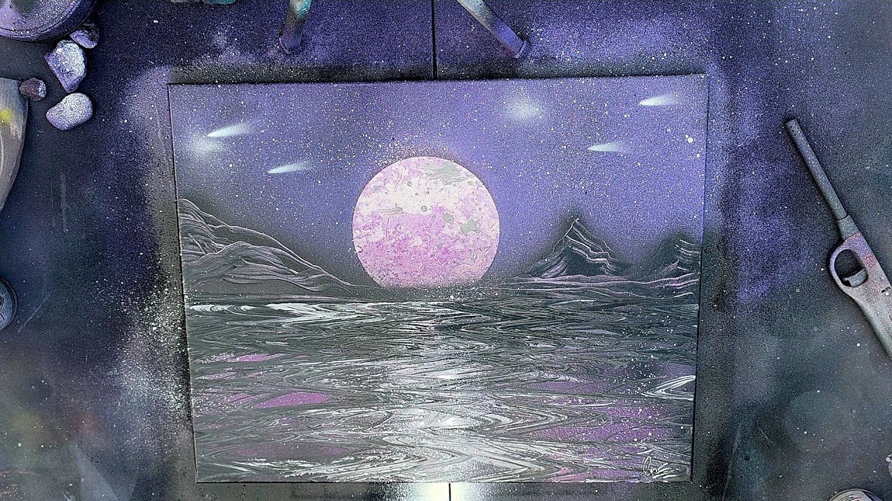 Amethyst Tides - Spray Paint Art by Jonathan Escobar