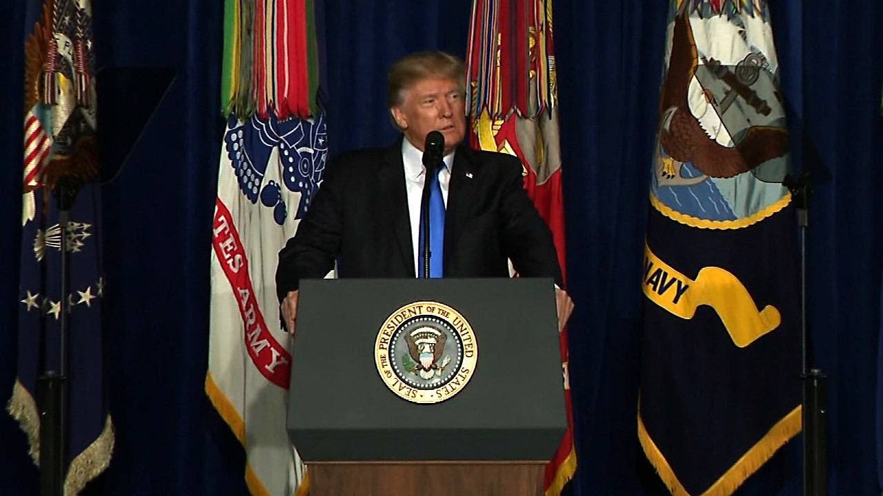 President Trump attendance rally after speech on war in Afghanistan