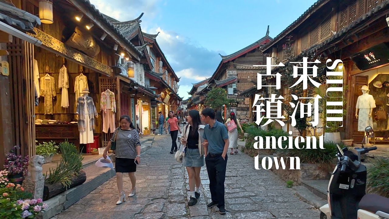 Walking around The Historic Shuhe Ancient Town In Lijiang, China - 4K HDR - Yunnan