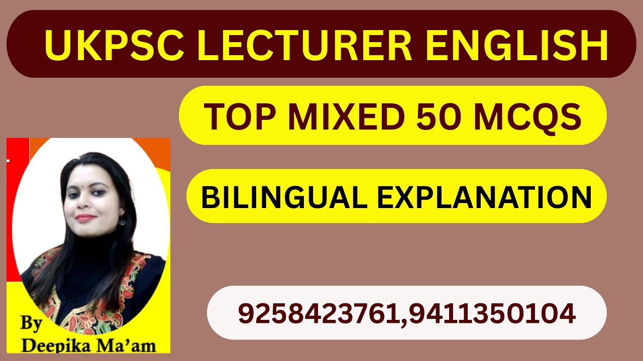 50 Grammar Questions for PGT English | Competitive Exam SpecialEnglish Grammar MCQs 2026 | UKPSC