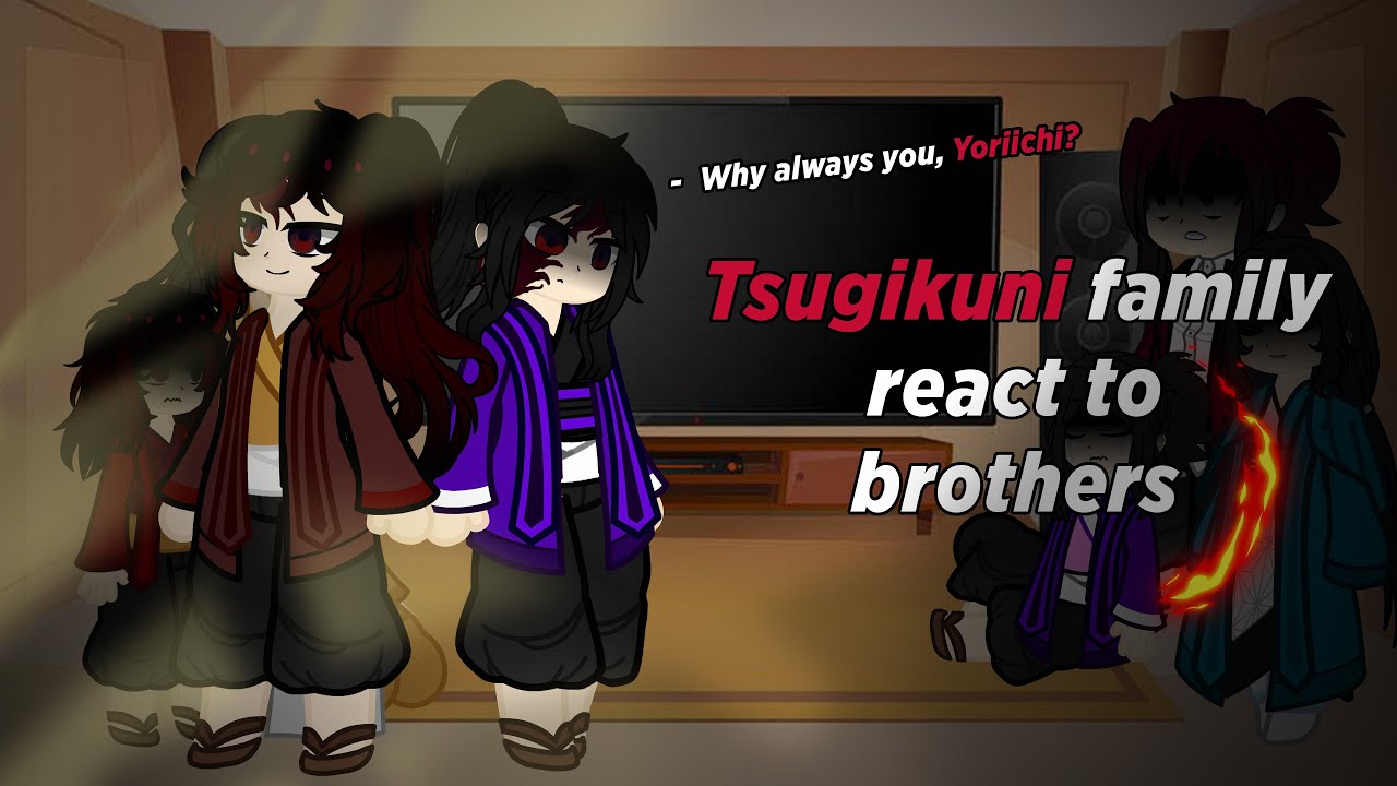 Tsugikuni family react to Yoriichi and Michikatsu [Rus/Eng]