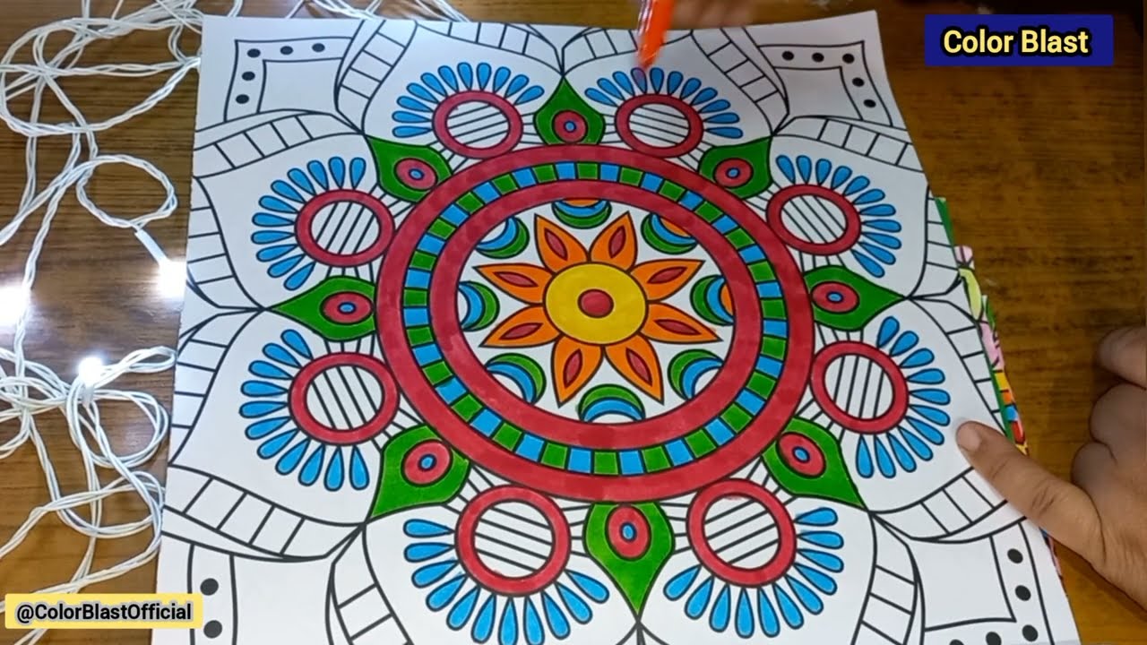Very Satisfying Mandala Coloring ASMR | Relaxing & Calming Mandala Art Coloring @ColorBlastOfficial