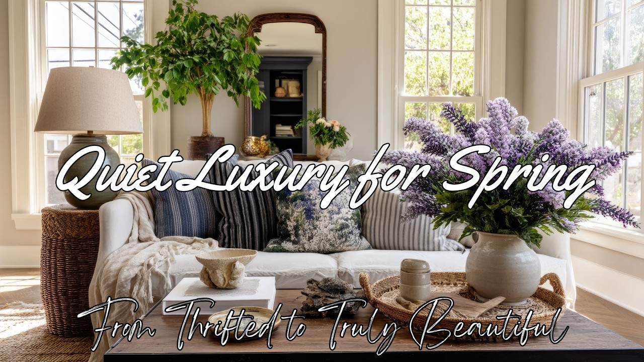 Spring 2026 Entryway Refresh 🌸 Thrifted Farmhouse Decor in Timeless Lavender & Blue