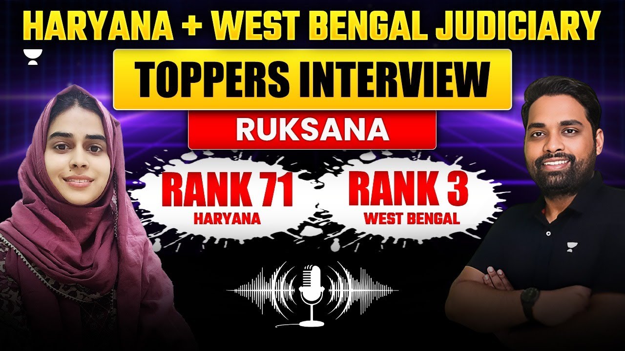 Toppers Talk with Ruksana: Cracked Haryana & West Bengal Judiciary | Anand Mishra